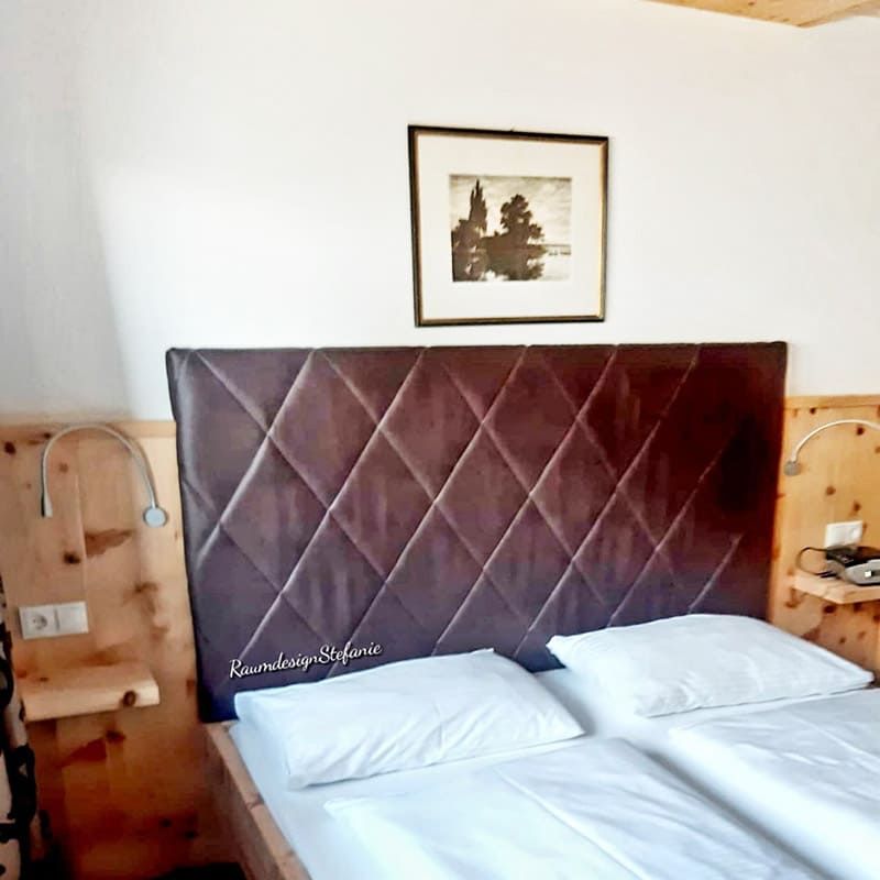 Kopfteil Bettgestell mit neuem Bezug Raumdesign Stefanie
